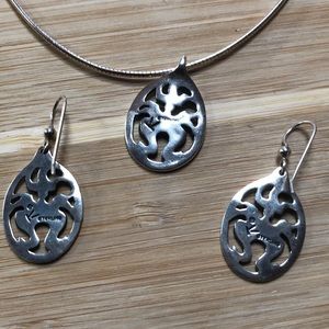 Georgeous sterling necklace set signed K